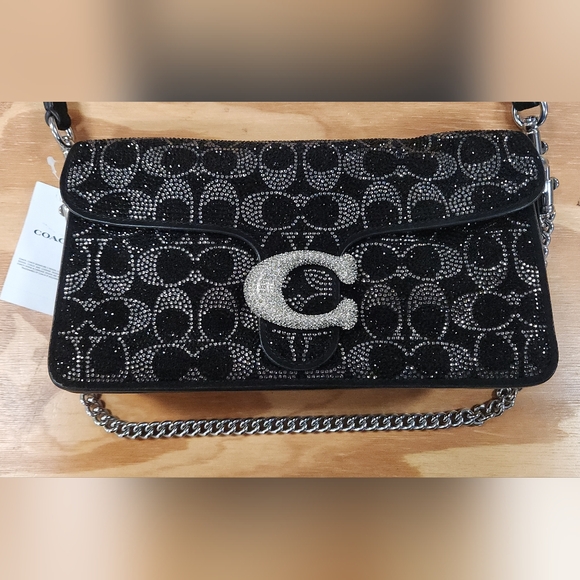 Coach Tabby 26 In Black And Silver Crystal Signature - Picture 4 of 15